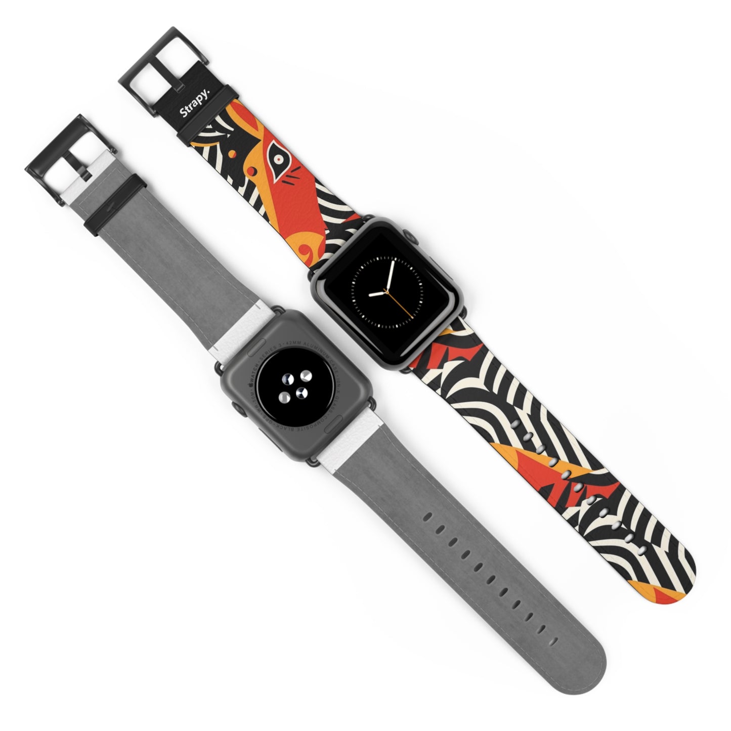 Abstract Zebra Picasso Style Pattern - Leather Apple Watch Strap/Band