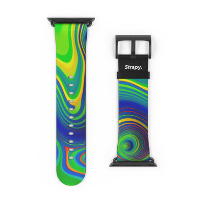 Surreal Wavy Heatmap Pattern Leather Apple Watch Band