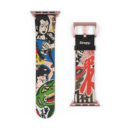 Art Pop Japanese Cartoon TV - Leather Apple Watch Strap/Band