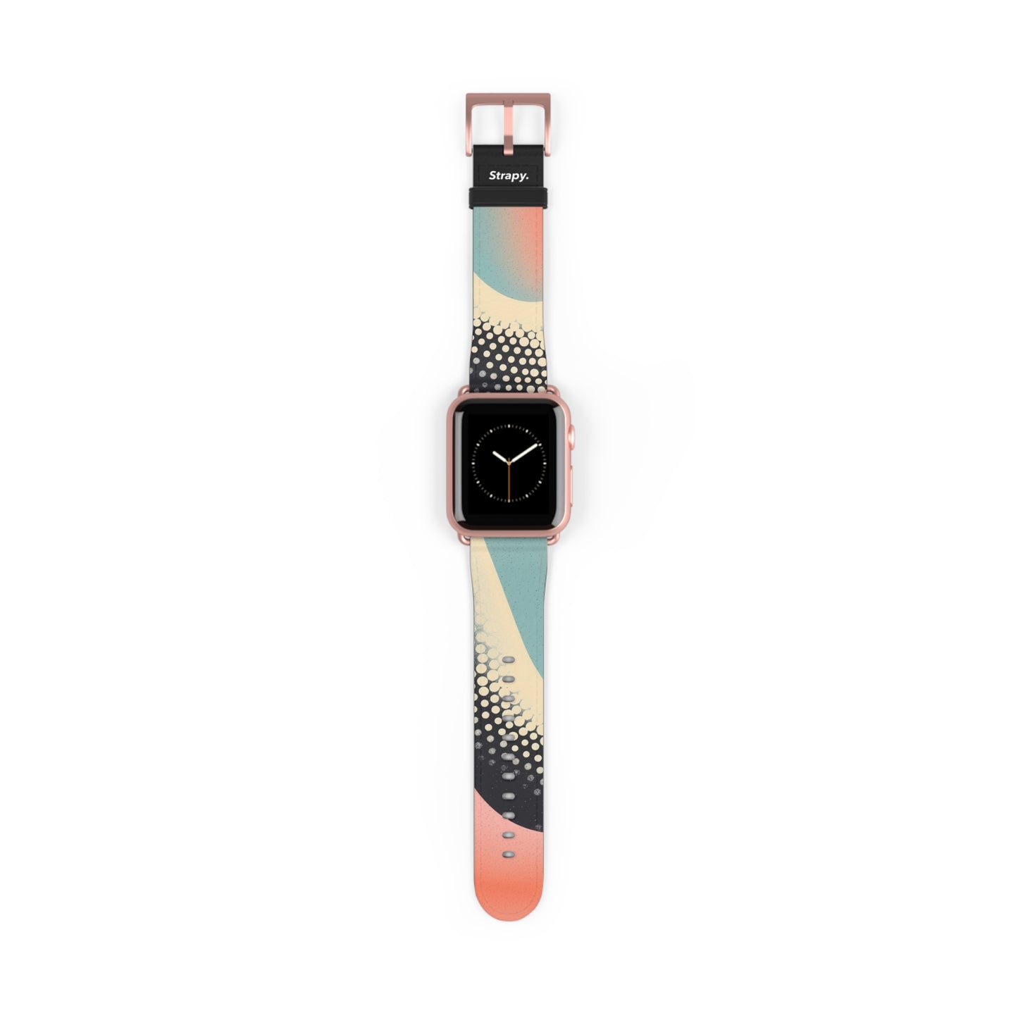 Motif serpent à pois pastel risographe abstrait - Bracelet/Bande Apple Watch en cuir