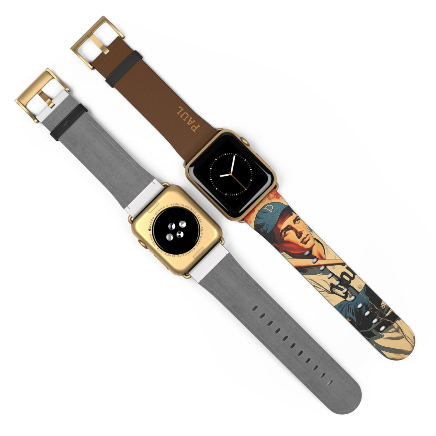 Vintage 50's Baseball - Leather Apple Watch Strap/Band