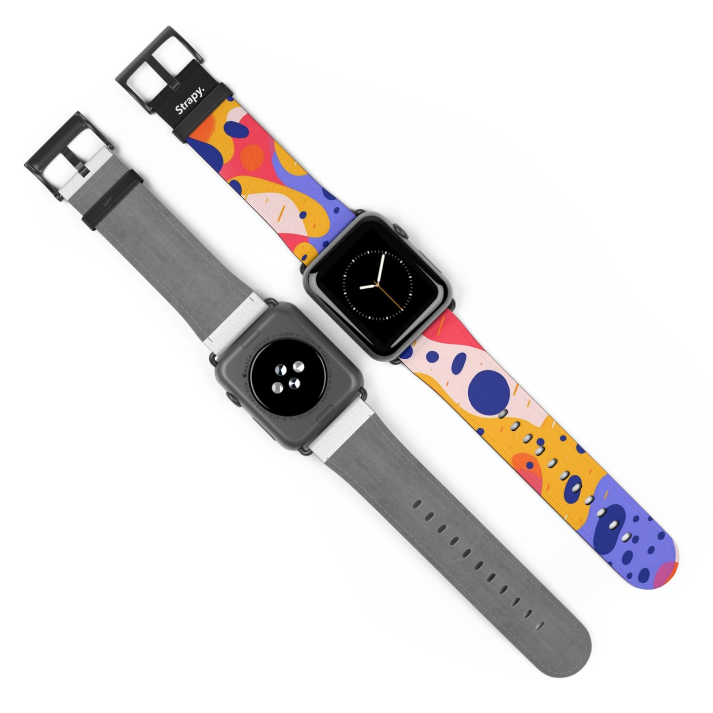 Abstract Art Pop Leopard Polka Dots Pattern - Leather Apple Watch Strap/Band