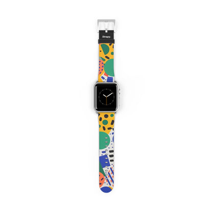 Abstract Minimalist Confetti Pattern - Leather Apple Watch Strap/Band