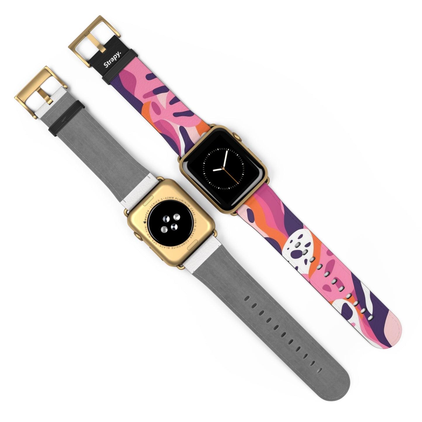 Motif Léopard Femme Minimaliste Abstrait - Bracelet/Bande Apple Watch en cuir