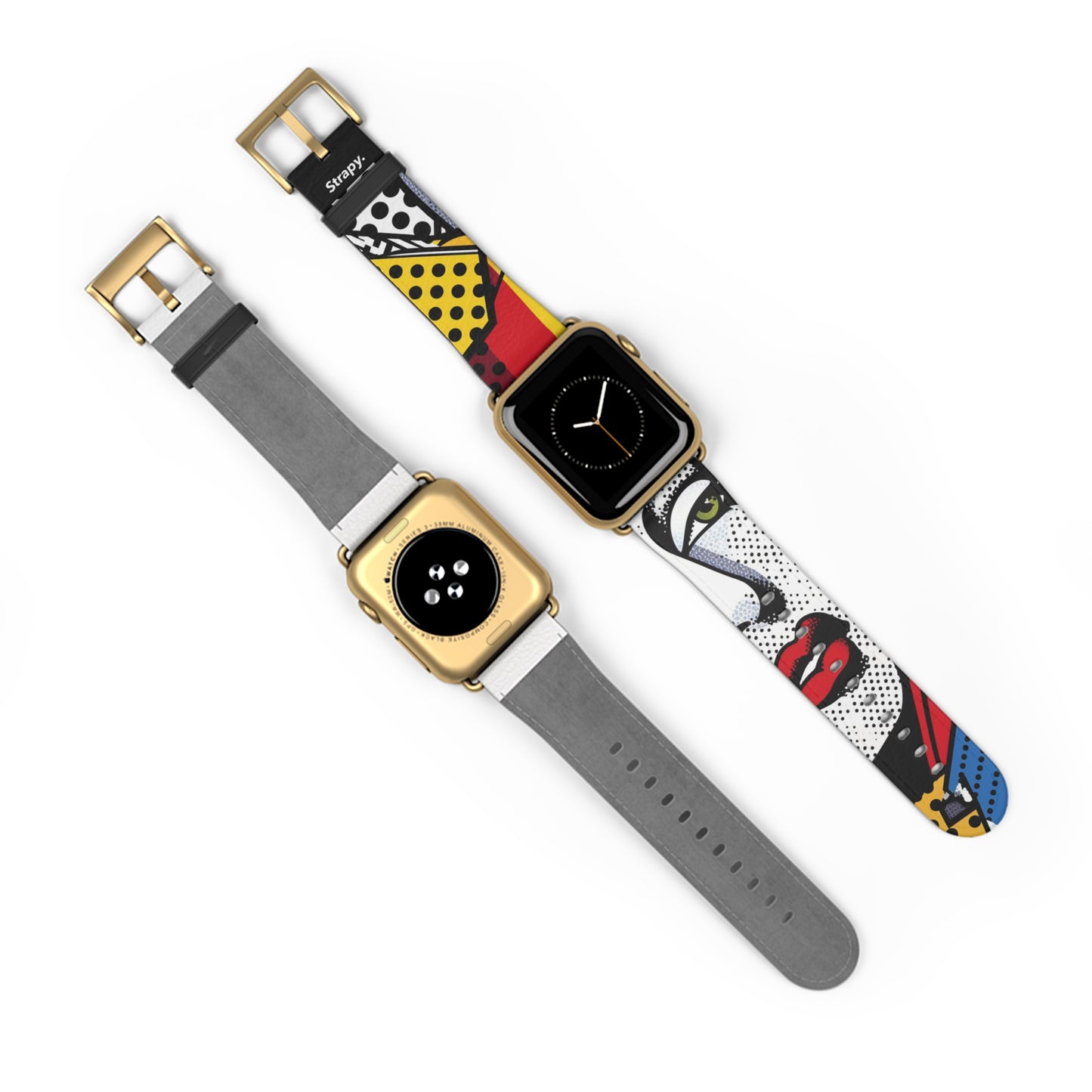 Comic Art Pop Lichtenstein Homage Woman – Apple Watch Armband/Band aus Leder