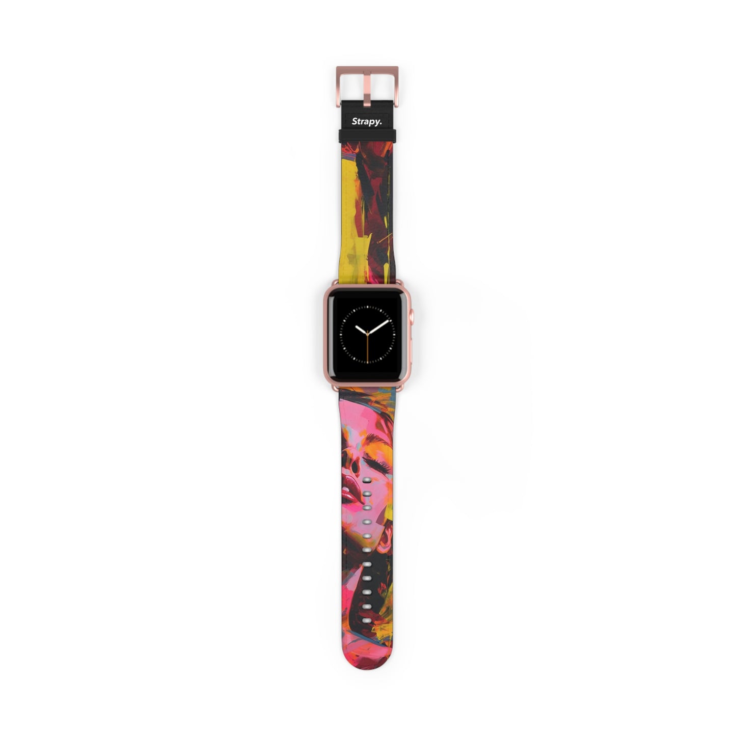 Art Pop Françoise Nielly Hommage Schließen Sie Ihre Augen – Apple Watch Armband/Band aus Leder