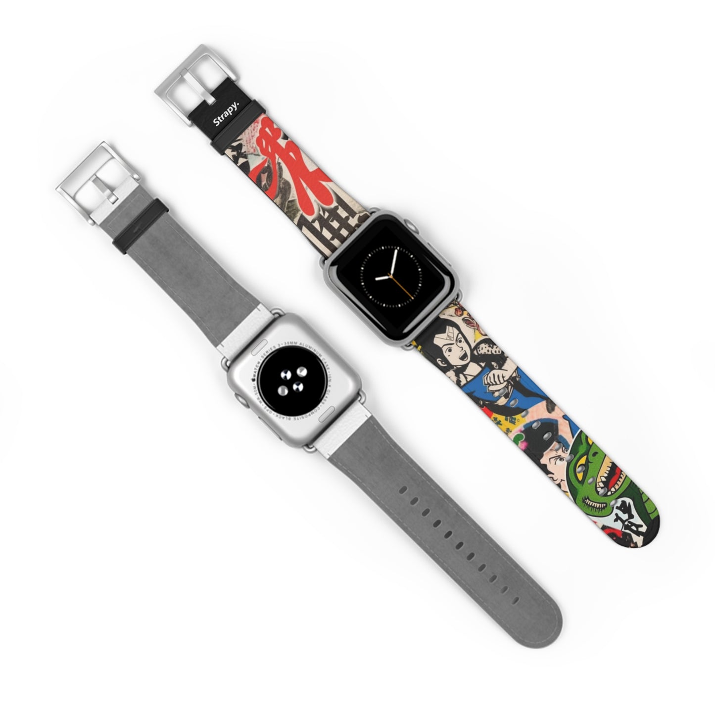 Art Pop Japanisches Cartoon-TV – Apple Watch Armband/Band aus Leder