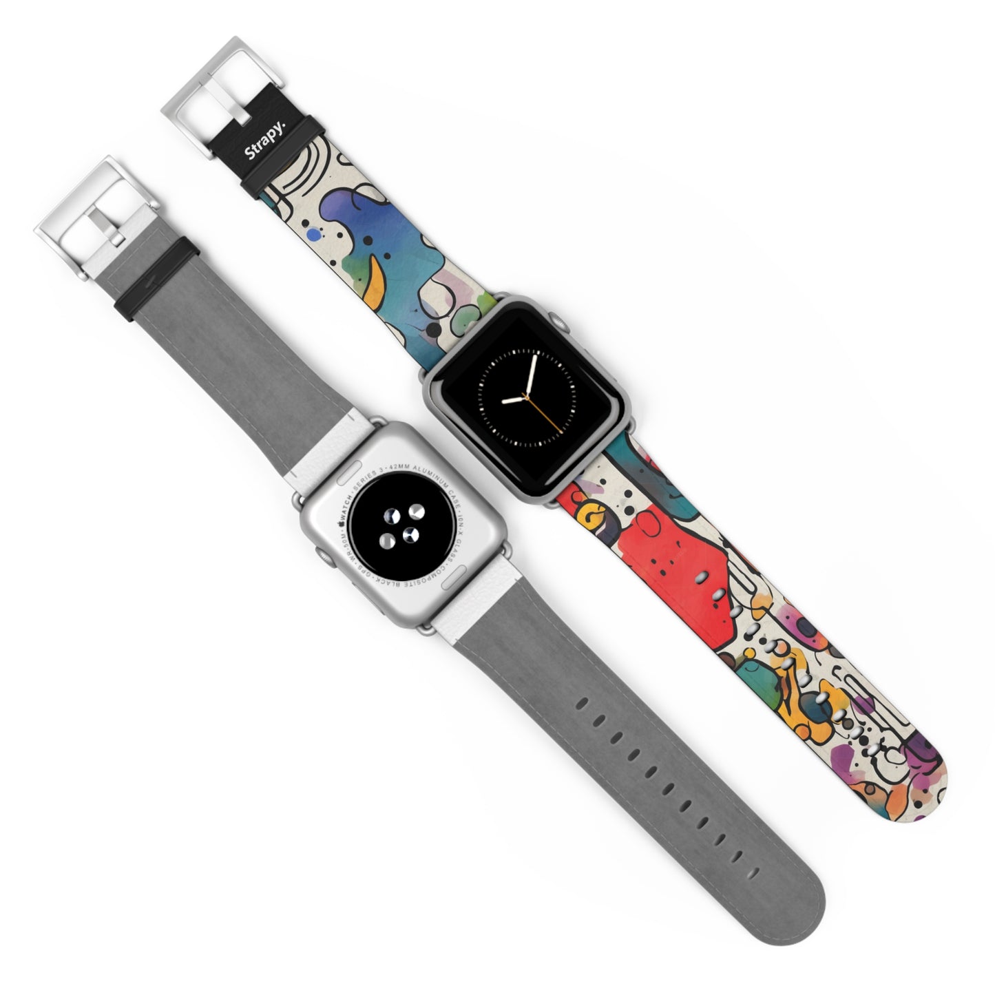 Abstract Surrealism Watercolor Dreams - Leather Apple Watch Strap/Band