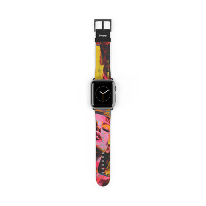 Art Pop Françoise Nielly Hommage Schließen Sie Ihre Augen – Apple Watch Armband/Band aus Leder