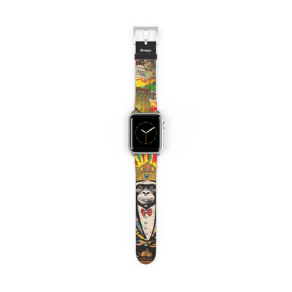 Art Pop Alec Monopoly Homage King Monkey - Leather Apple Watch Strap/Band