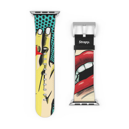 Art Pop Naughty - Leather Apple Watch Strap/Band