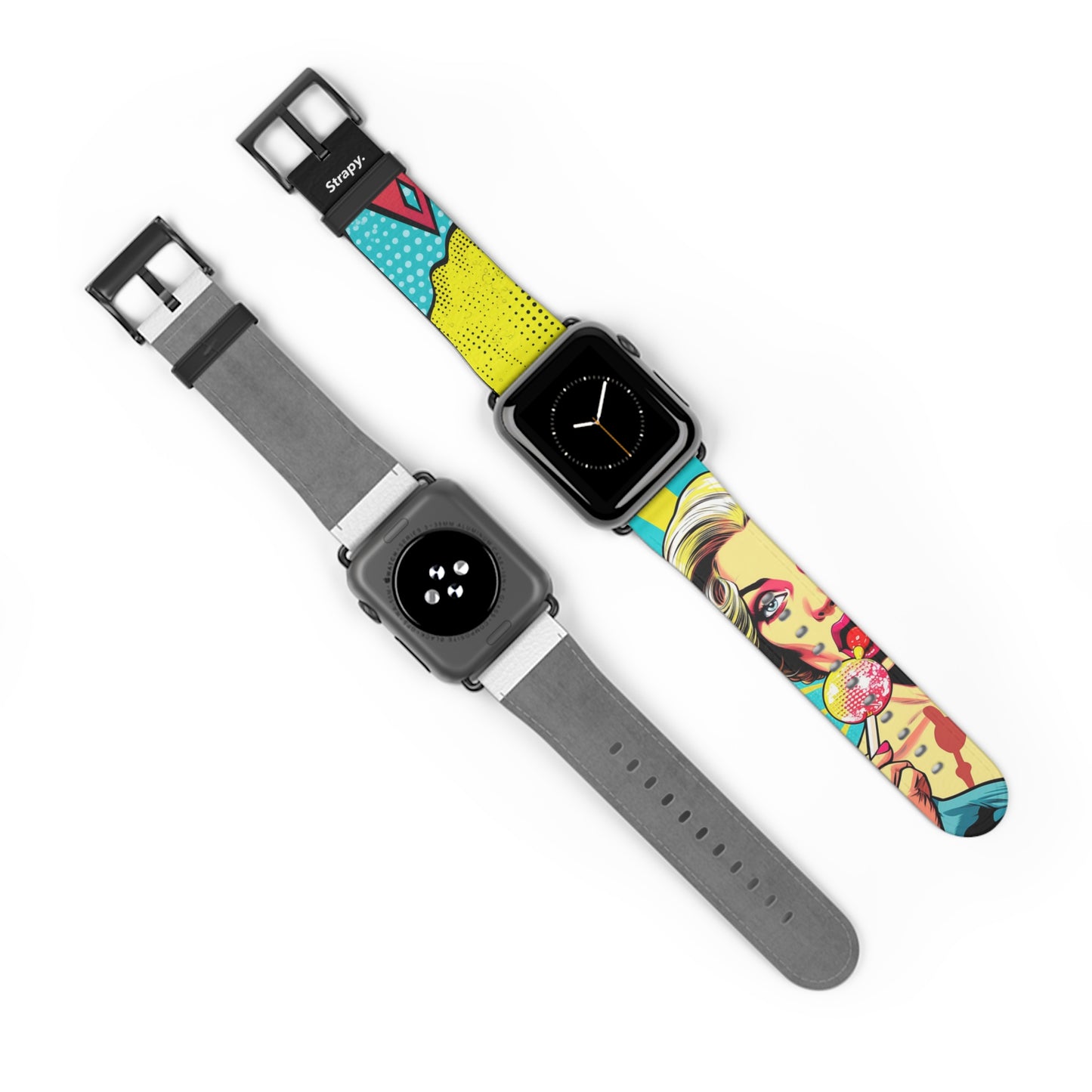 Artpop Comic Lollipop- Leather Apple Watch Strap/Band