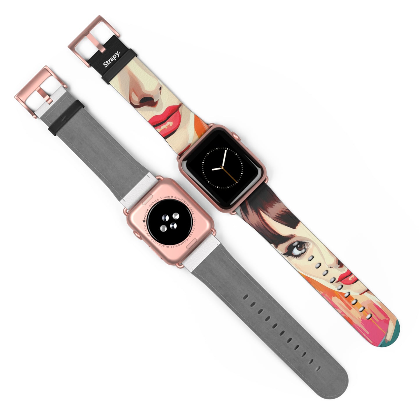 Art Pop Audrey Hepburn – Apple Watch Armband/Band aus Leder