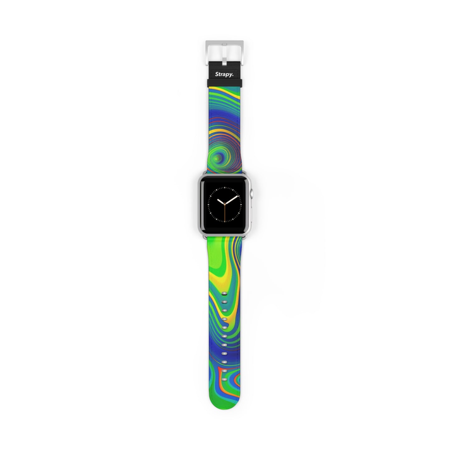 Surreal Wavy Heatmap Pattern Leather Apple Watch Band