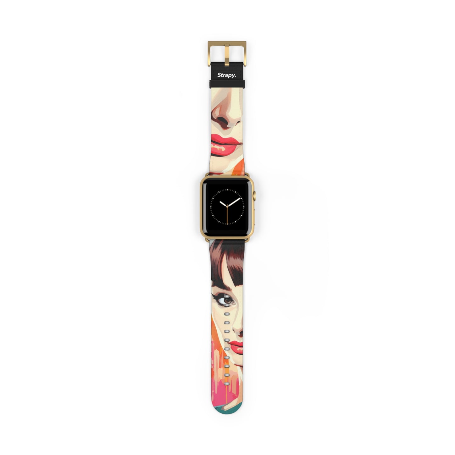 Art Pop Audrey Hepburn - Bracelet/Bande Apple Watch en cuir