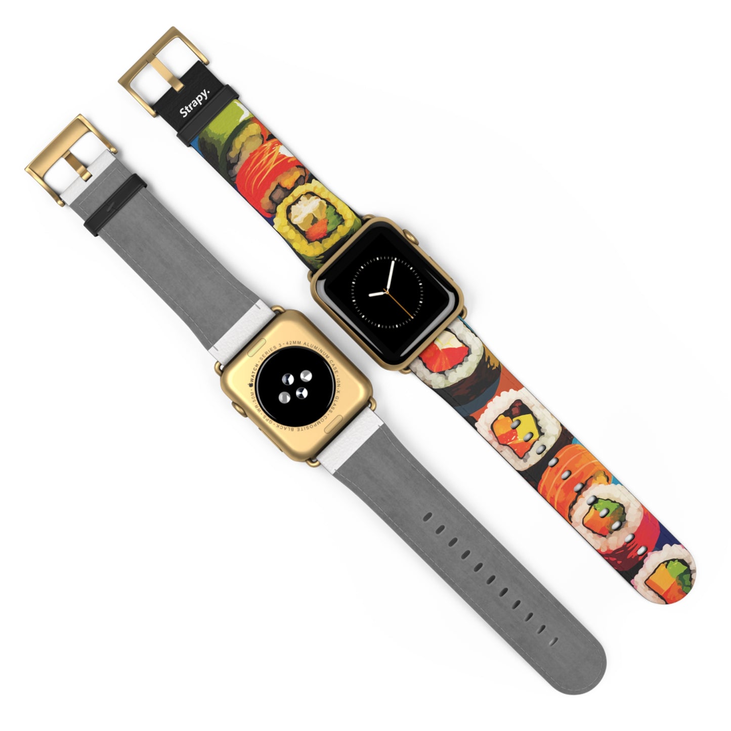 Comic Art Pop I Love Sushi Muster – Apple Watch Armband/Band aus Leder