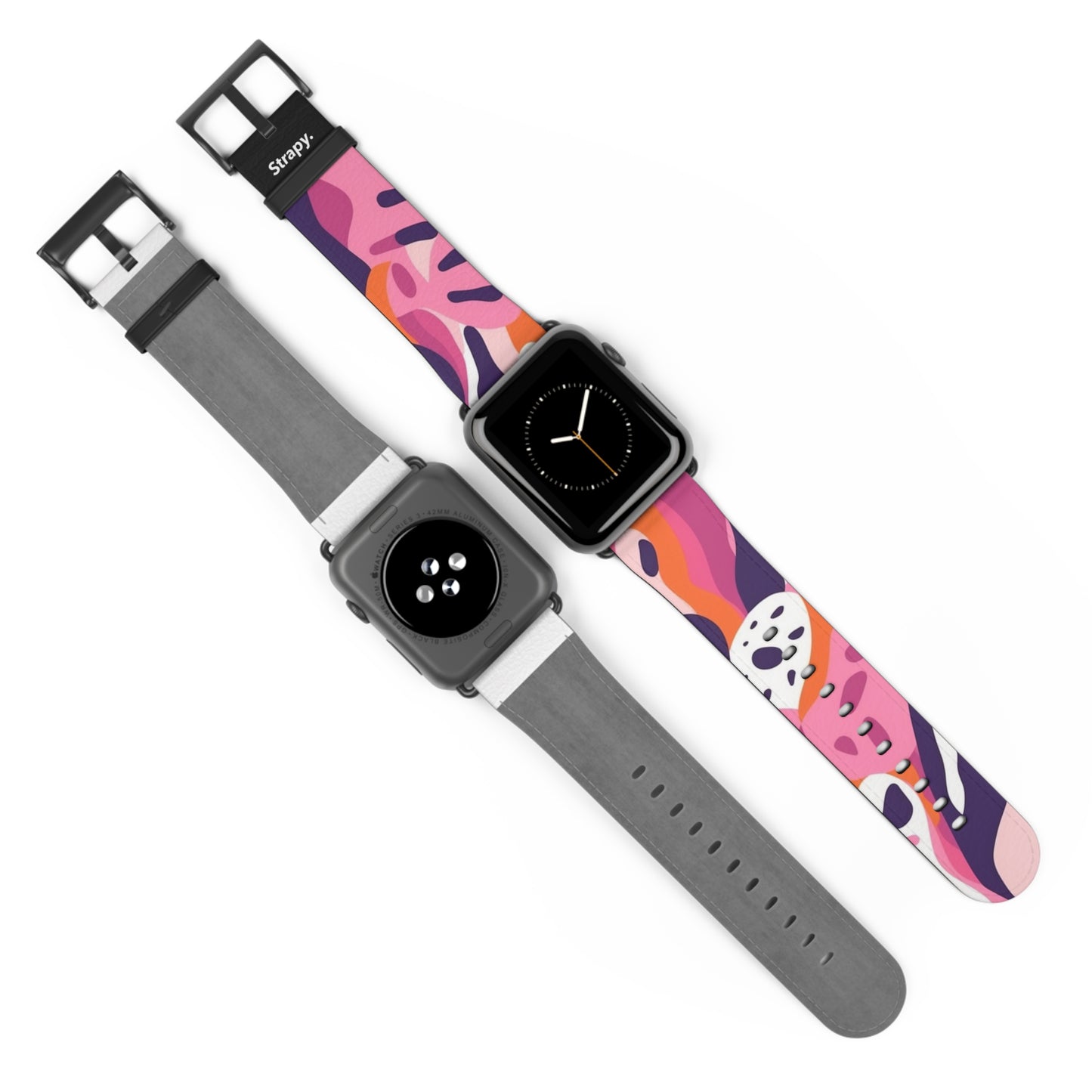 Abstraktes, minimalistisches Femme-Leopardenmuster – Apple-Watch-Armband/Armband aus Leder