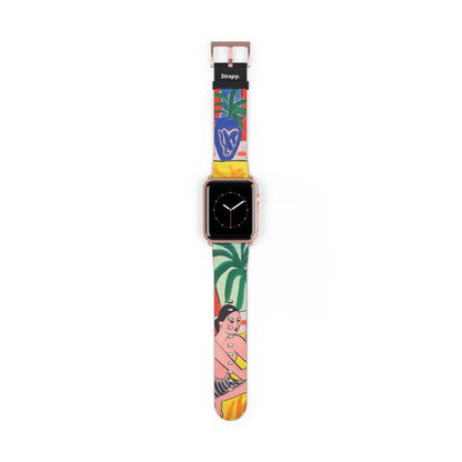 Painting Henri Matisse Homage Sitting Woman - Leather Apple Watch Strap/Band