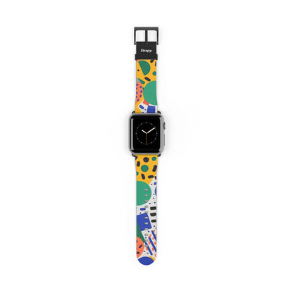 Motif de confettis minimaliste abstrait - Bracelet/Bande Apple Watch en cuir