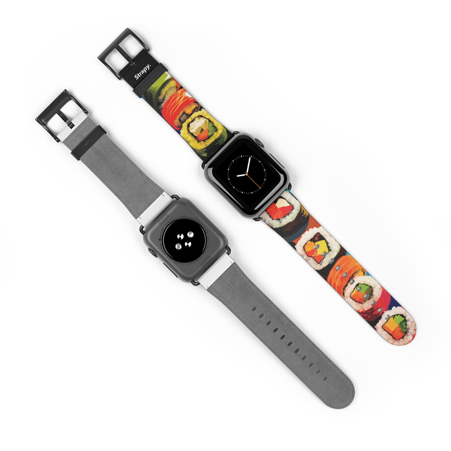 Comic Art Pop I Love Sushi Pattern - Leather Apple Watch Strap/Band