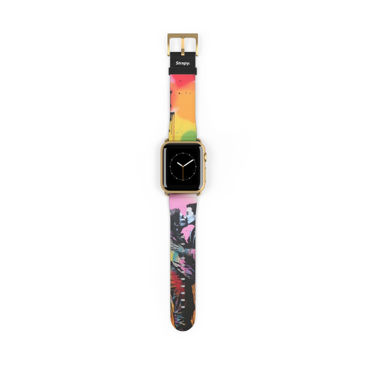 Pochoir Love is Love (He/Lui/Ils) Pride - Bracelet/Bande Apple Watch en cuir