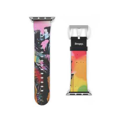 Stencil Love is Love (He/Him/They) Pride - Leather Apple Watch Strap/Band