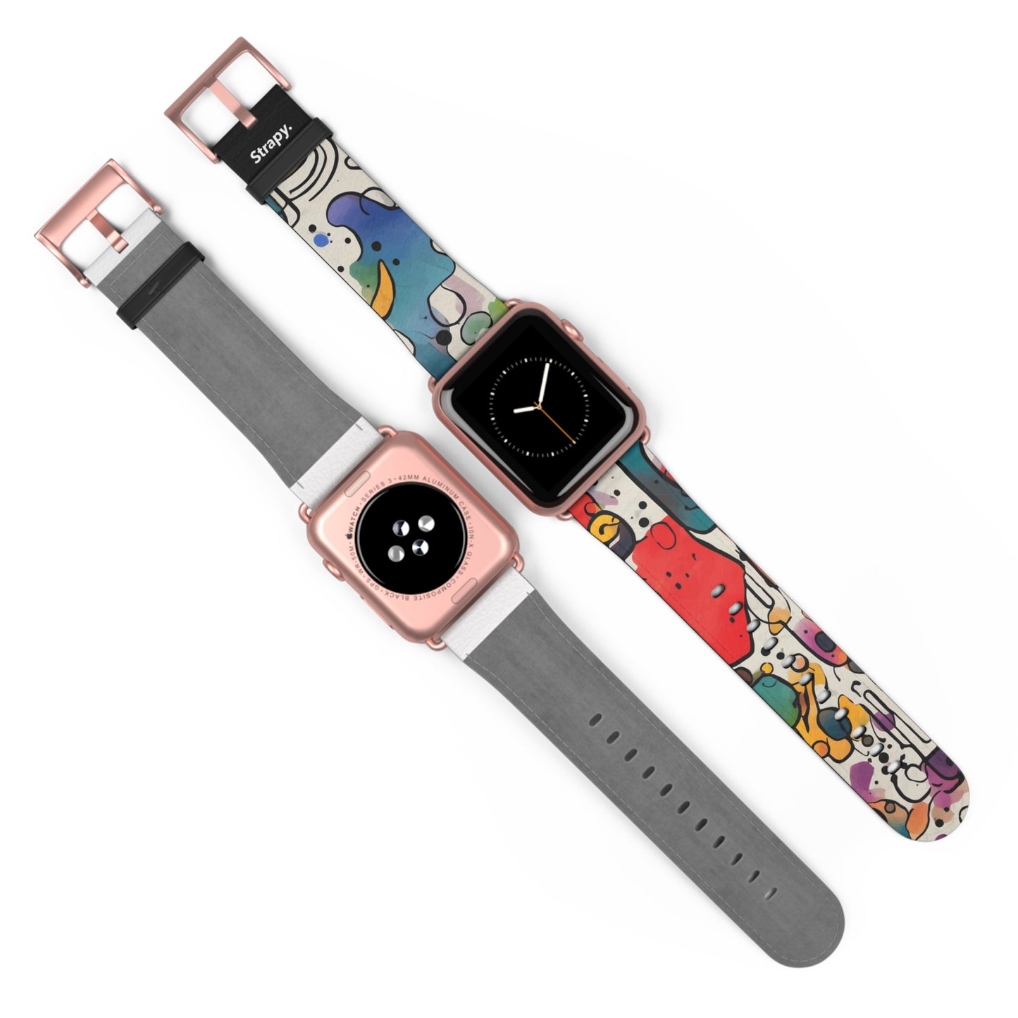 Abstract Surrealism Watercolor Dreams - Leather Apple Watch Strap/Band