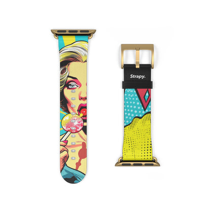 Artpop Comic Lollipop- Leather Apple Watch Strap/Band