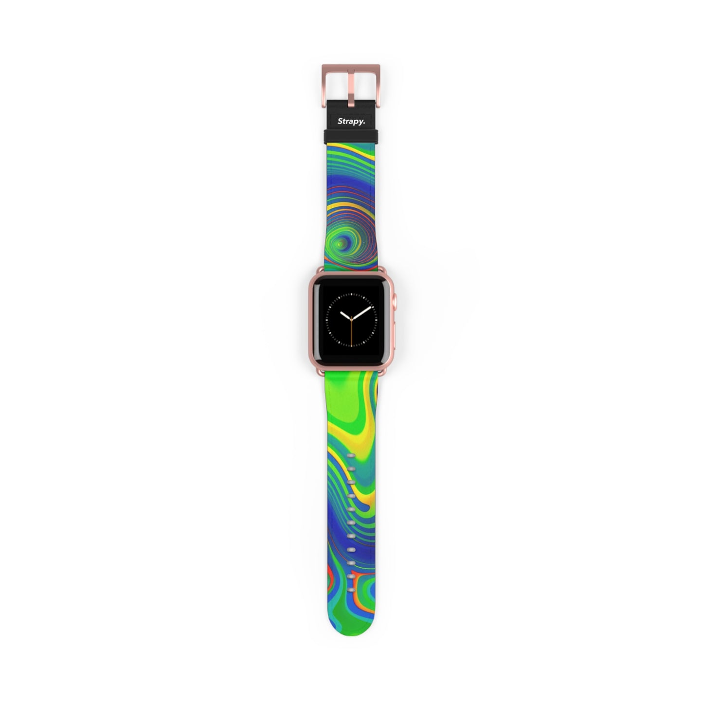 Surreal Wavy Heatmap Pattern Leather Apple Watch Band