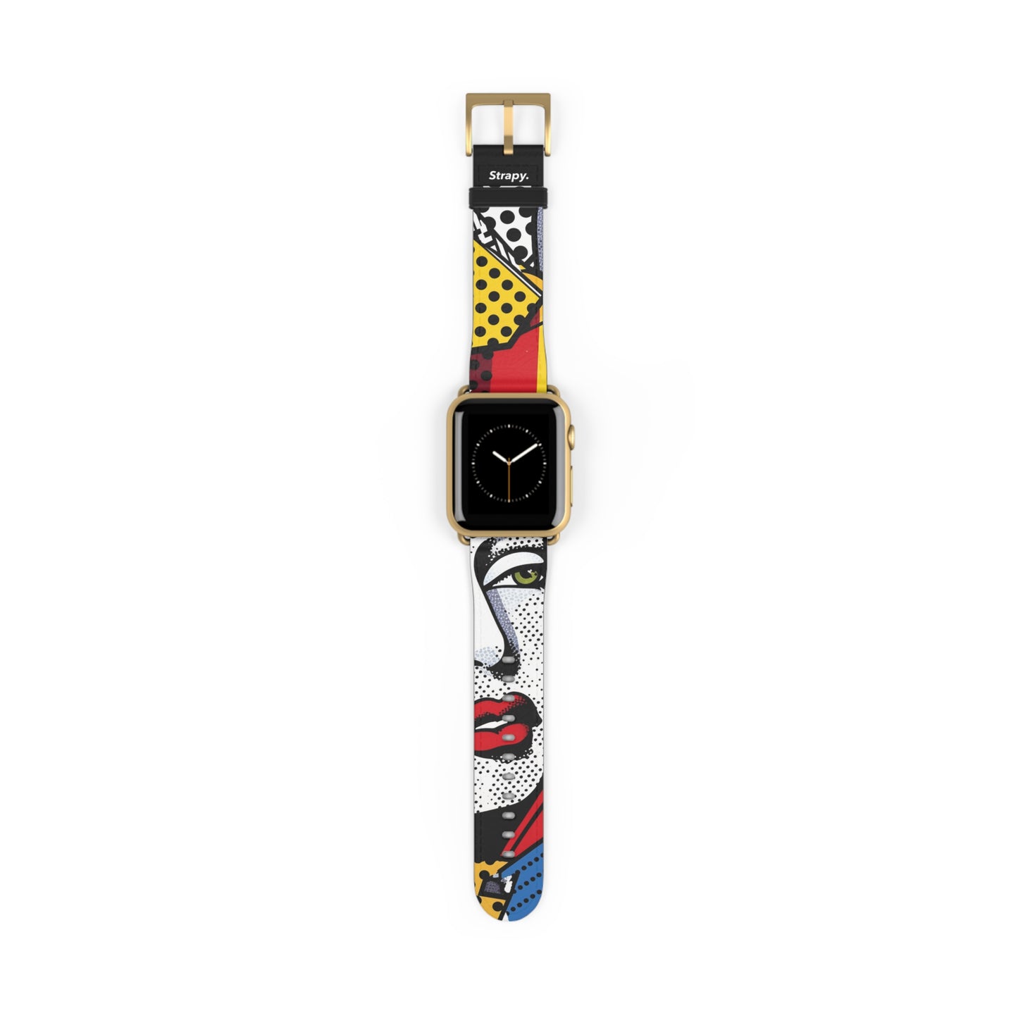 Comic Art Pop Lichtenstein Homage Woman – Apple Watch Armband/Band aus Leder