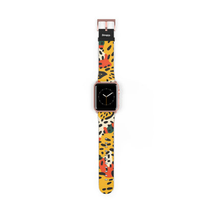 Abstract Leopard Picasso Style Pattern - Leather Apple Watch Strap/Band