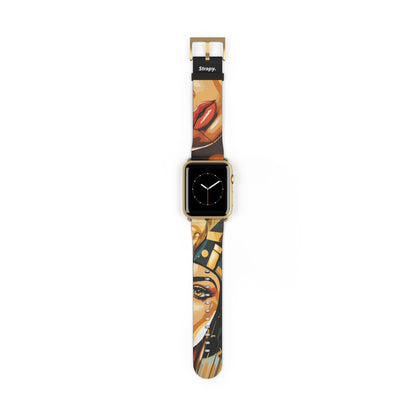 Art Pop Cléopâtre - Bracelet/Bande Apple Watch en cuir