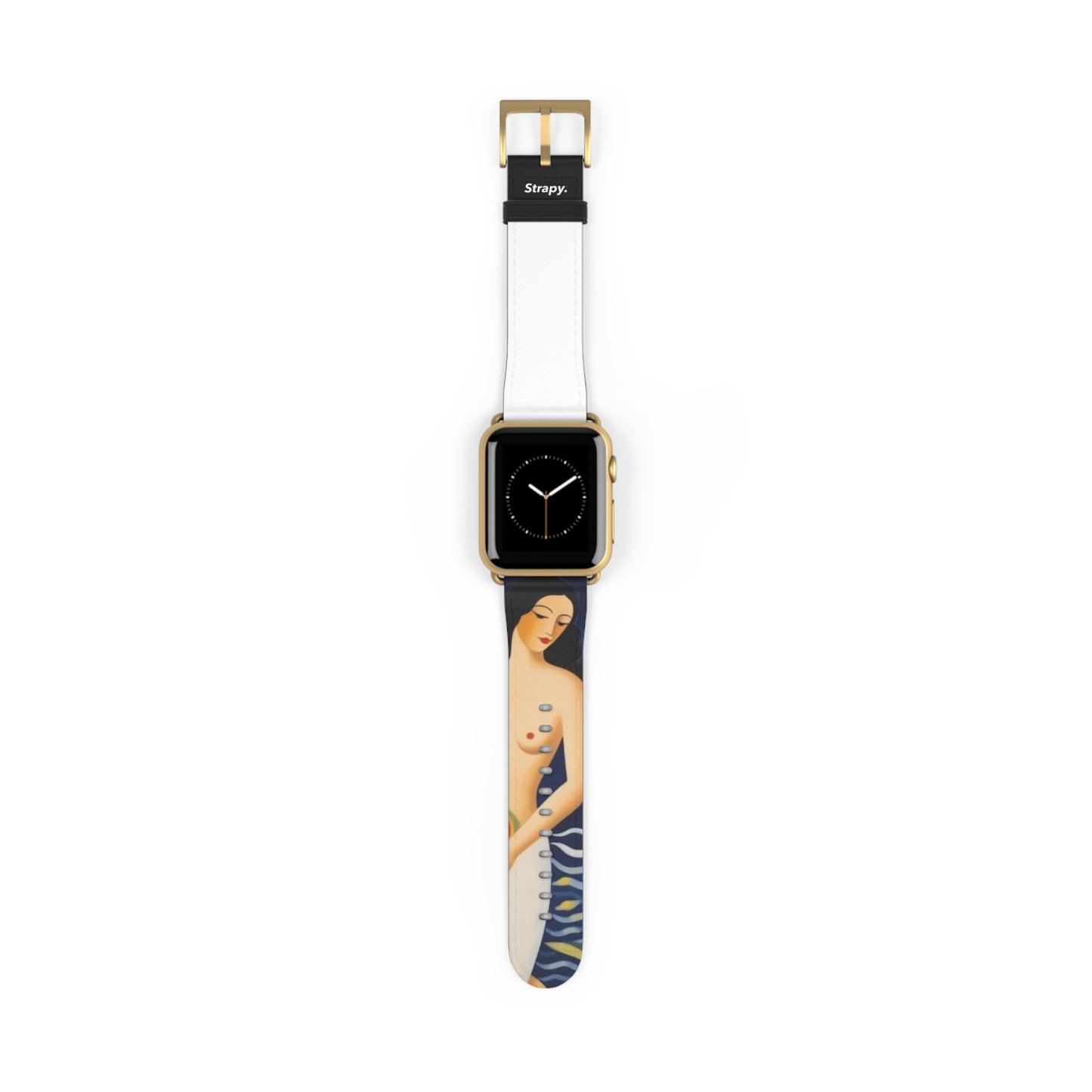 Painted Mermaid Woman Body - Leather Apple Watch Strap/Band