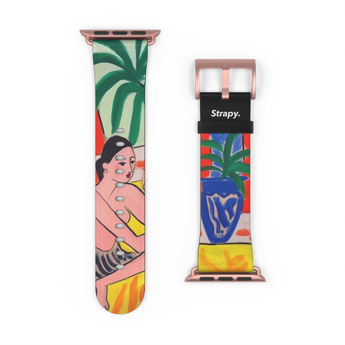 Painting Henri Matisse Homage Sitting Woman - Leather Apple Watch Strap/Band