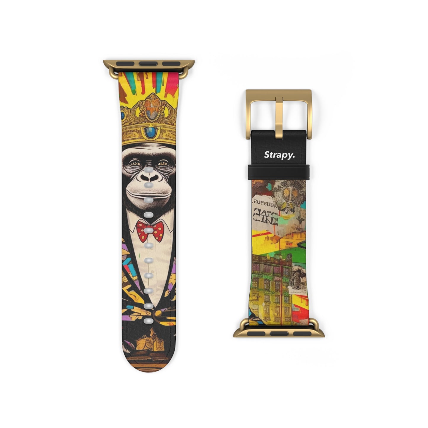 Art Pop Alec Monopoly Homage King Monkey – Apple Watch Armband/Band aus Leder