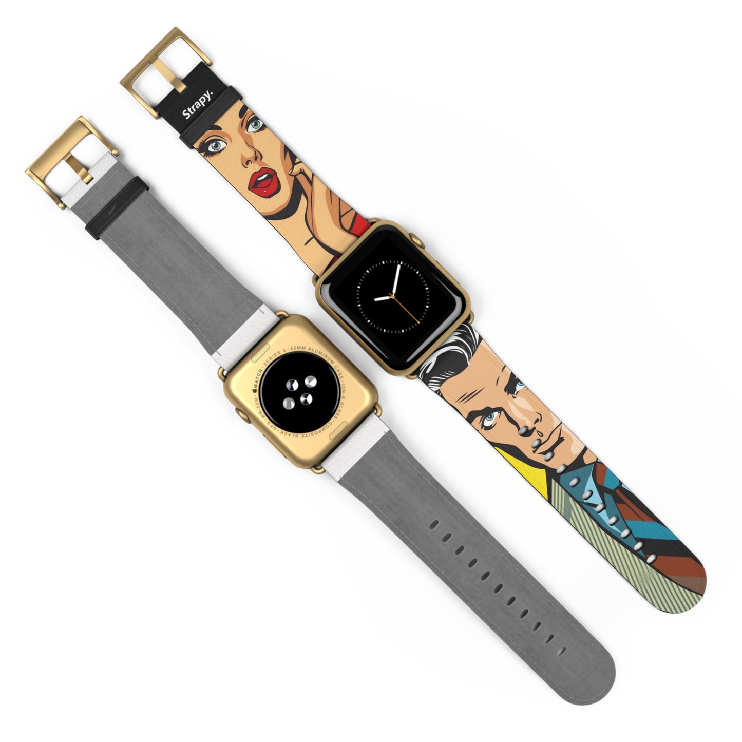 Vintage Art Pop Too Handsome - Leather Apple Watch Strap/Band