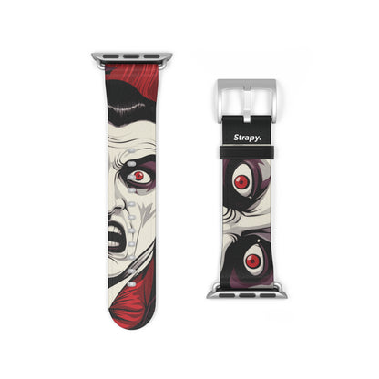 Art Pop Dracula Monster Leather Apple Watch Band