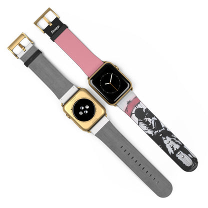 Pochoir Amour éternel - Bracelet/Bande Apple Watch en cuir