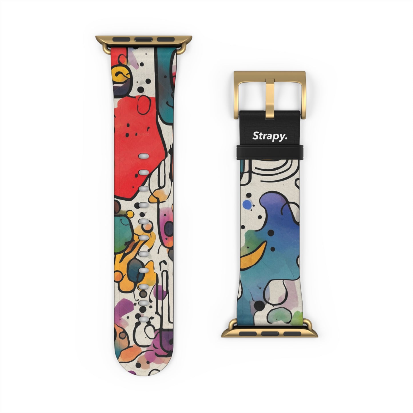 Abstract Surrealism Watercolor Dreams - Leather Apple Watch Strap/Band