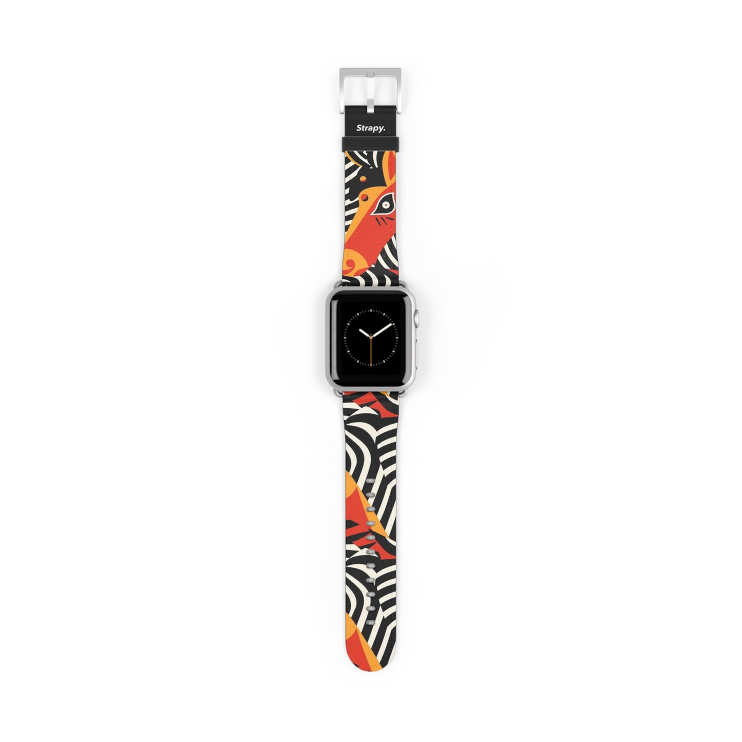 Motif abstrait de style Zebra Picasso - Bracelet/Bande Apple Watch en cuir