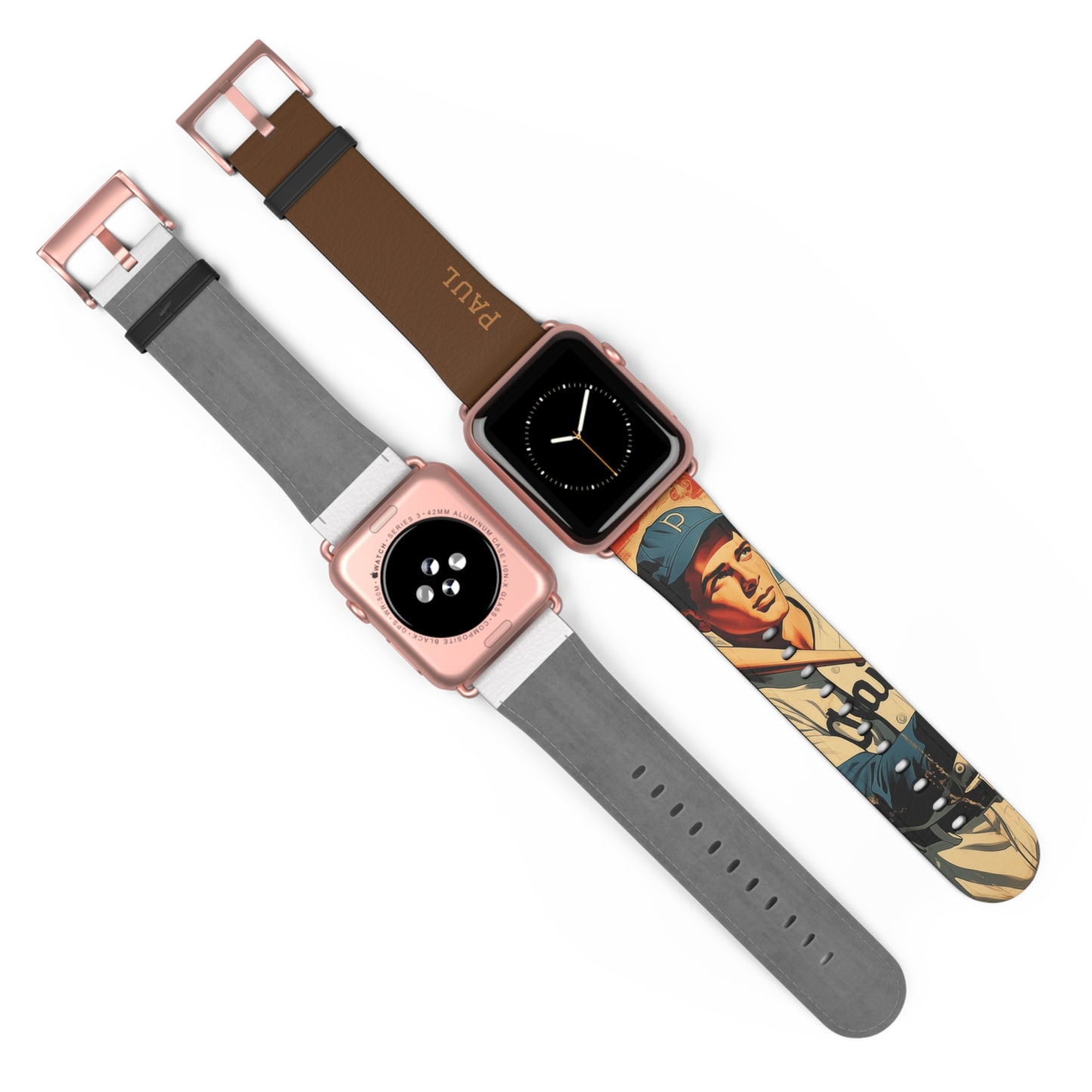 Baseball vintage des années 50 - Bracelet/Bande Apple Watch en cuir