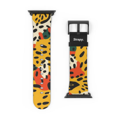 Abstract Leopard Picasso Style Pattern - Leather Apple Watch Strap/Band