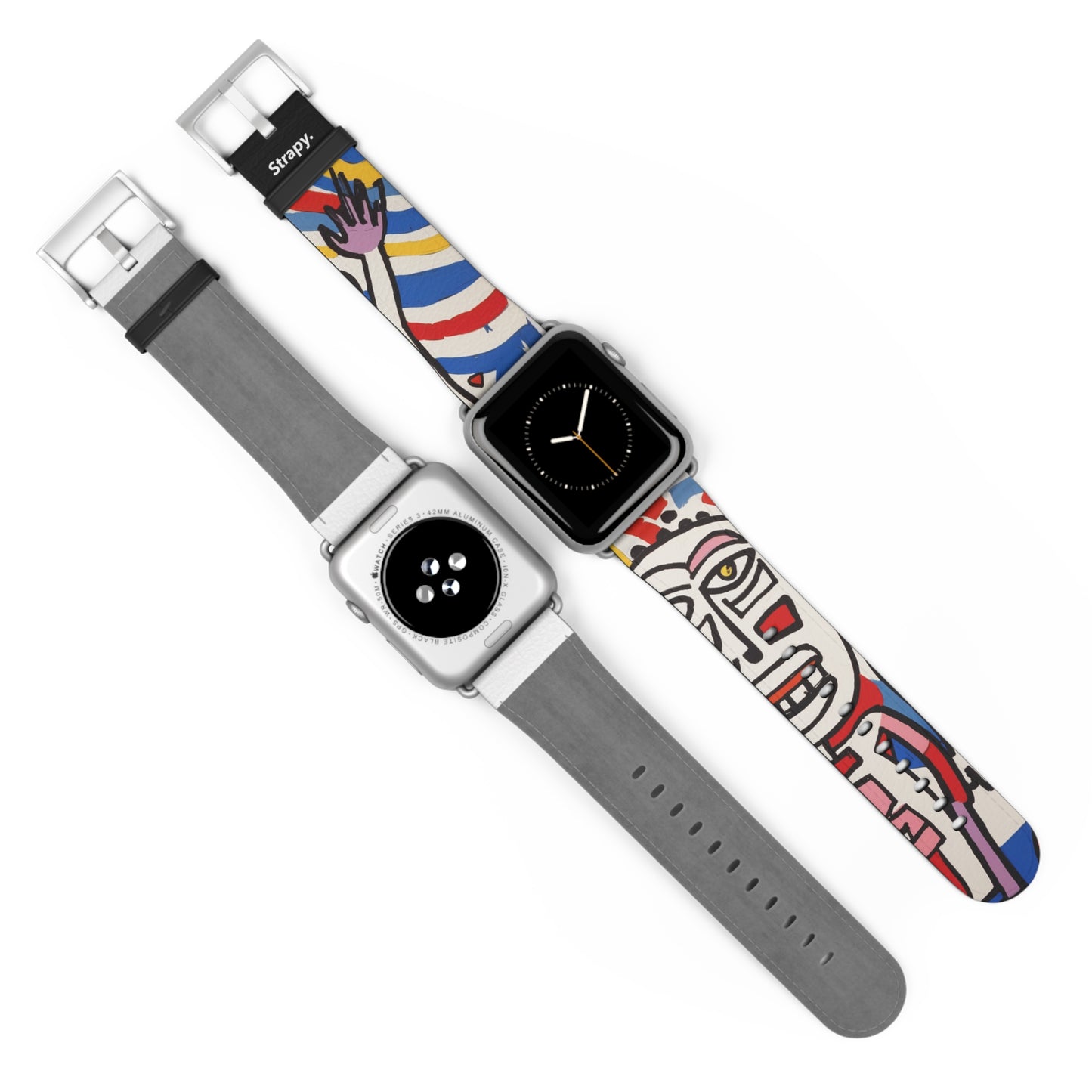 Abstract Jean Dubuffet Homage The Man - Leather Apple Watch Strap/Band