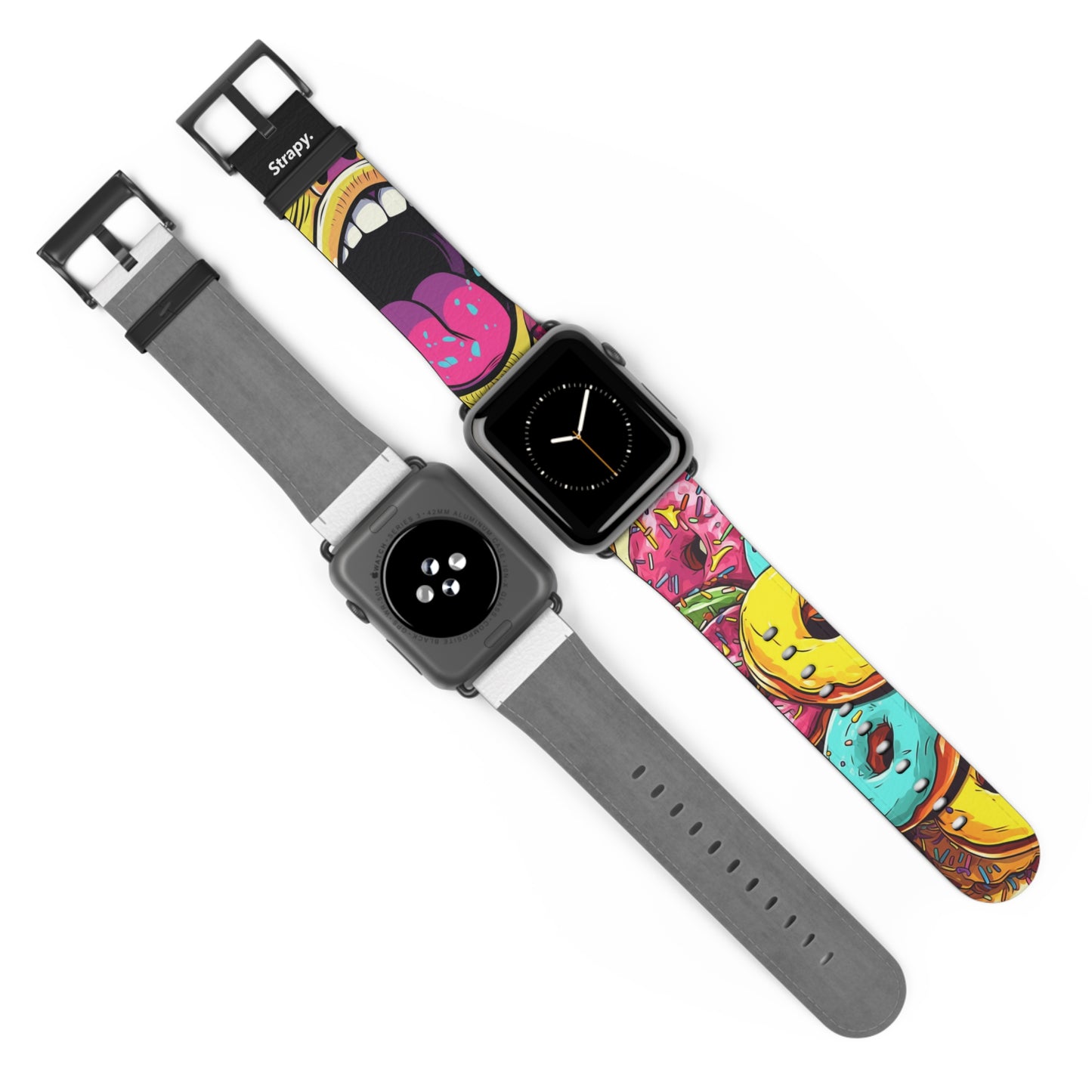 Art Pop Tasty Donuts – Apple Watch Armband/Band aus Leder