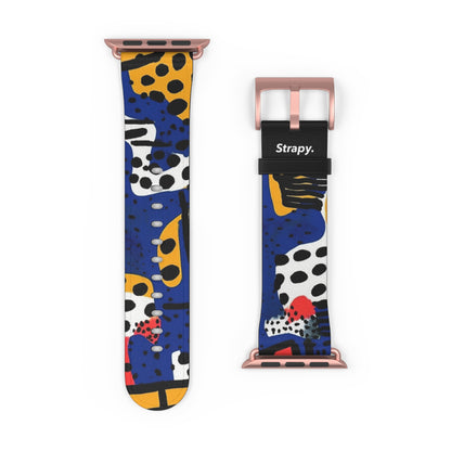 Abstract Zebras & Leopards Picasso Style Pattern - Leather Apple Watch Strap/Band