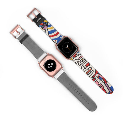 Abstract Jean Dubuffet Homage The Man - Leather Apple Watch Strap/Band