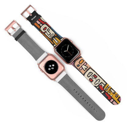 Abstract Debuffet Homage People - Leather Apple Watch Strap/Band