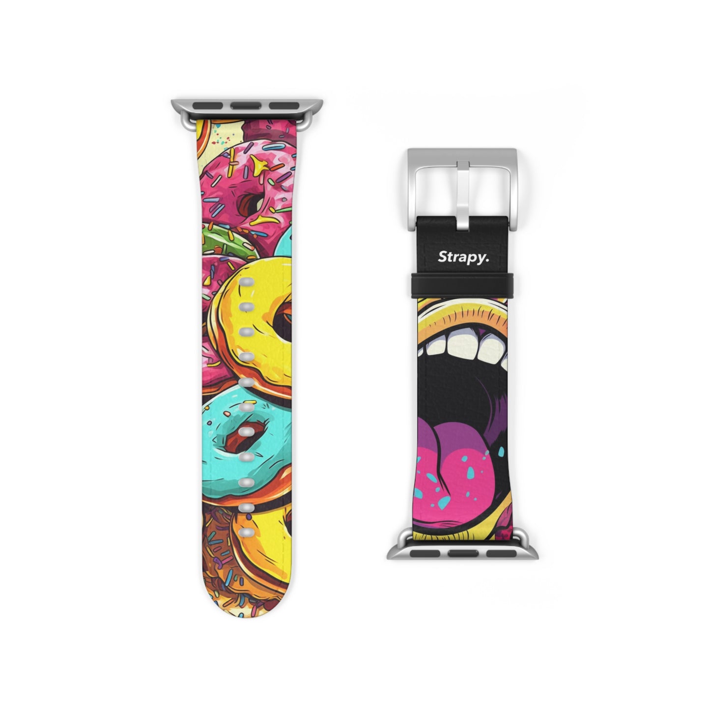 Art Pop Tasty Donuts - Bracelet/Bande Apple Watch en cuir