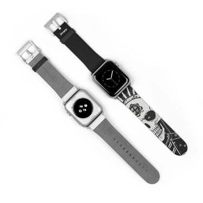 Kitsch Vintage Metal Skull God Fashionista Leather Apple Watch Band