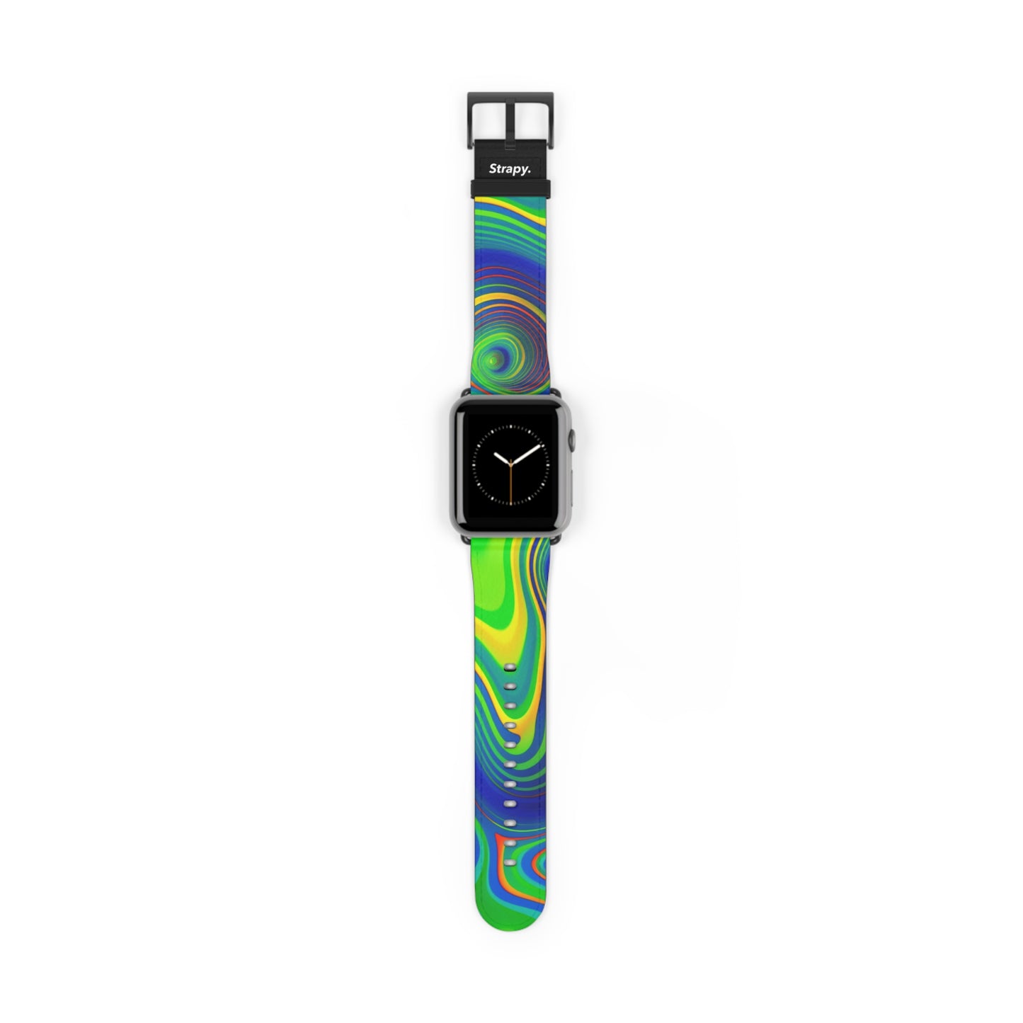 Surreal Wavy Heatmap Pattern Leather Apple Watch Band